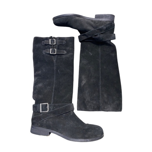 Eileen Fisher Black Suede tall boot  size 9 - Picture 1 of 7